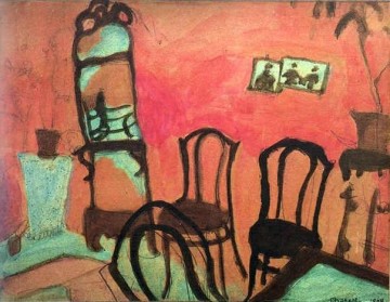 The Small Parlor oil on paper mounted on fabric contemporary Marc Chagall Oil Paintings